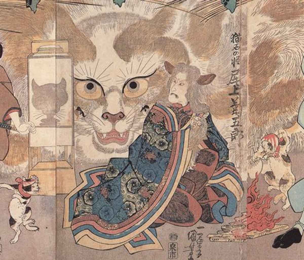 El bakeneko en la mitología de Japón.